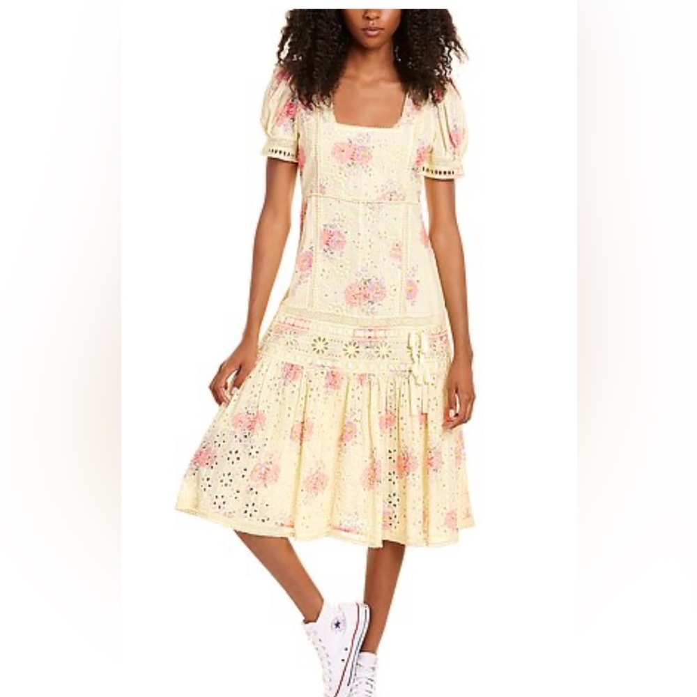 LoveShackFancy Reggie Yellow Floral Dress - Picture 4 of 11
